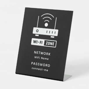 Minimalistisches einfaches WLAN-Zone-Kennwort Sockelschild
