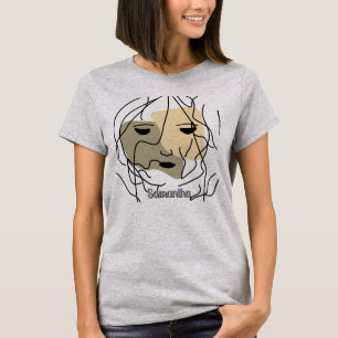 Minimalistisches einsames verschmutztes Gesicht T-Shirt