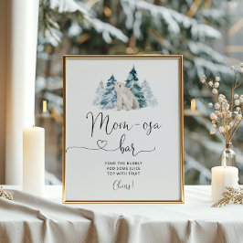 Minimalistisches Eisbär-Mama-osa-Bar-Poster Poster