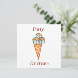 Minimalistisches Eiscreme-Party Dankeskarte