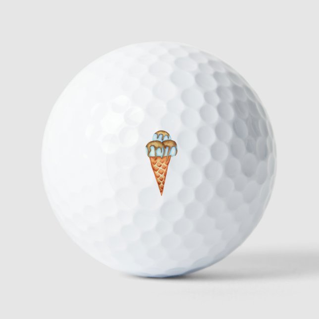 Minimalistisches Eiscreme-Party Golfball (Vorderseite)