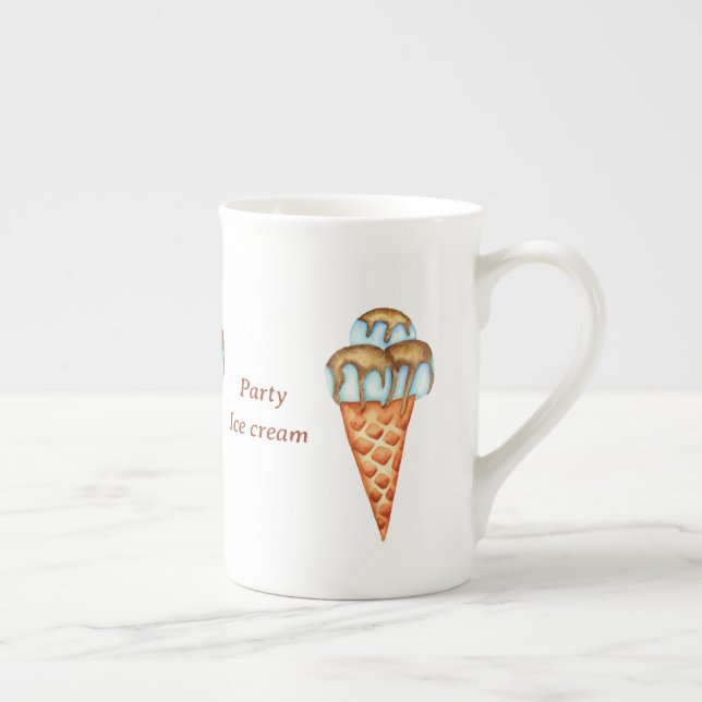Minimalistisches Eiscreme-Party Prozellantasse (Rechts)