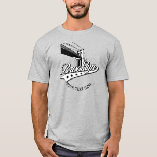 Minimalistisches Elegant Brooklyn Design Gray Shir T-Shirt