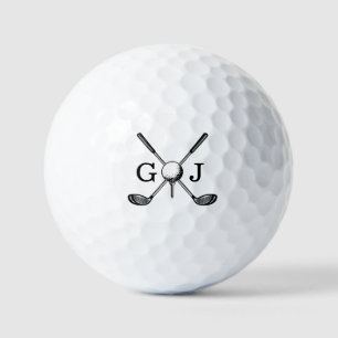 Minimalistisches Elegant Golf Monogram Golfball