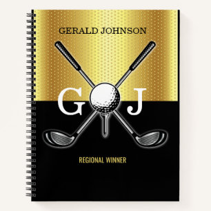 Minimalistisches Elegant Golf Monogram Notizbuch