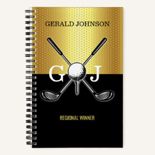 Minimalistisches Elegant Golf Monogram Notizbuch
