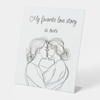 Minimalistisches Elegant Lesbian Kiss Sockelschild