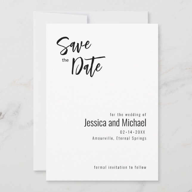 💍 Minimalistisches Elegant Save The Date (Vorderseite)