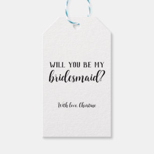 Minimalistisches Elegant wirst du meine Bridesmaid Geschenkanhänger