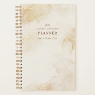 Minimalistisches elegantes Abstraktes Beige Gold Planer