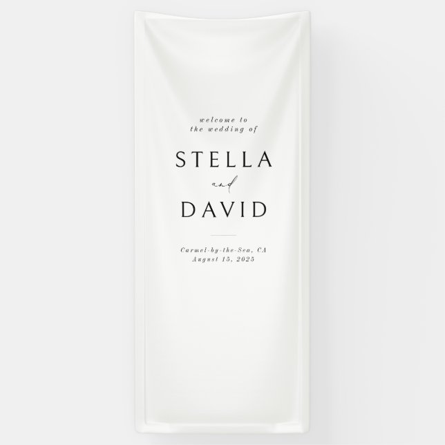 Minimalistisches elegantes Begrüßungs-Vinyl-Banner Banner (Vertikal)