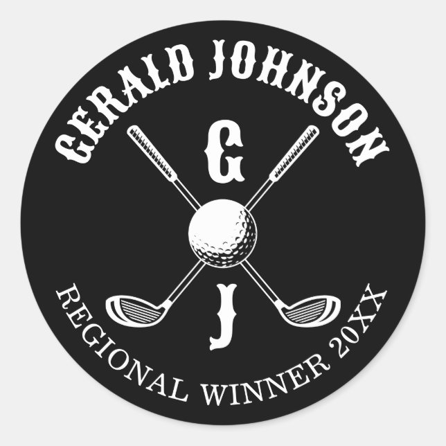 Minimalistisches, elegantes, benutzerdefiniertes G Runder Aufkleber (Vorderseite)