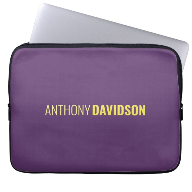 Minimalistisches elegantes Berufliches Indigo & Ge Laptopschutzhülle (Vorderseite)