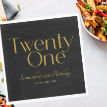 Minimalistisches elegantes Black Gold 21. Geburtst