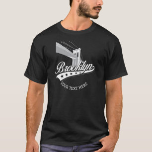 Minimalistisches elegantes Brooklyn Design Schwarz T-Shirt