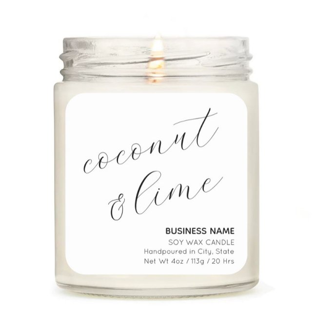 Minimalistisches elegantes Candle Cosmetic-Aufkleb Quadratischer Aufkleber (Von Creator hochgeladen)