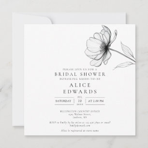 Minimalistisches elegantes Chic Floral Brautparty Einladung