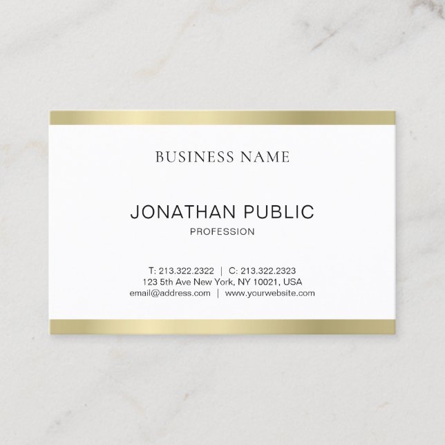 Minimalistisches elegantes Design Beruflich Schlic Visitenkarte (Vorderseite)