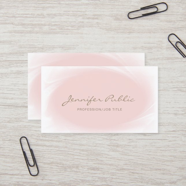 Minimalistisches elegantes Design Rosa Gold Trendy Visitenkarte (Vorderseite/Rückseite Beispiel)