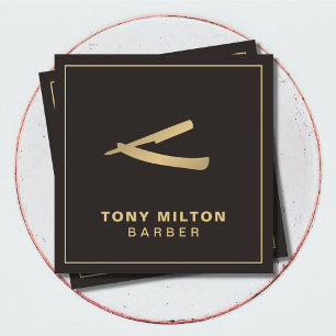 Minimalistisches elegantes dunkles Imitat Gold Raz Quadratische Visitenkarte