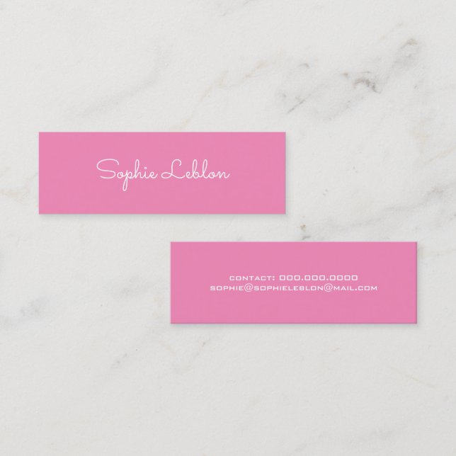 Minimalistisches Elegantes Einfaches Skriptname PI Mini Visitenkarte (Vorne/Hinten)