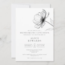 Minimalistisches Elegantes Flora Bridesmaids Lunch