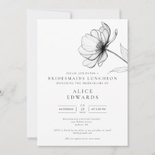 Minimalistisches Elegantes Flora Bridesmaids Lunch Einladung