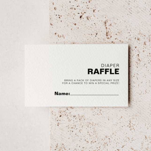 Minimalistisches Elegantes formales Windeln Raffle Begleitkarte (Von Creator hochgeladen)