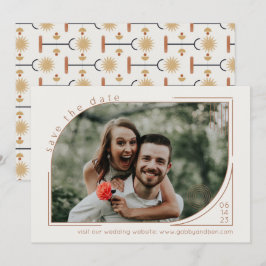 Minimalistisches Elegantes Foto Art Deco Save The Date