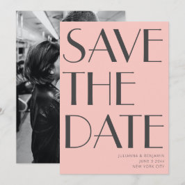 Minimalistisches Elegantes Foto Art Deco Save The Date