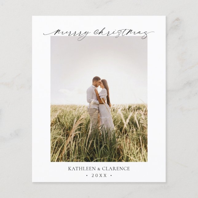 Minimalistisches elegantes Foto Budget Weihnachtsk Flyer (Vorne)