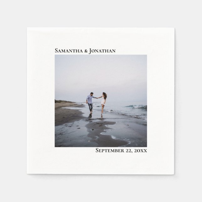 Minimalistisches elegantes Foto für moderne Weiße  Serviette (Vorderseite)