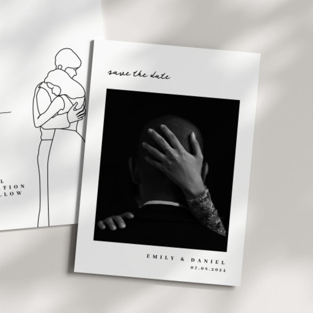 Minimalistisches elegantes Foto Save the Date Einl (Von Creator hochgeladen)