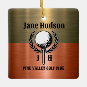 Minimalistisches Elegantes Gebürstetes Kupfer-Golf Keramikornament