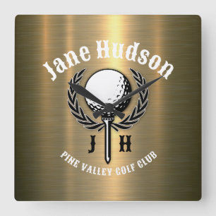 Minimalistisches elegantes Goldschmieddesign Quadratische Wanduhr