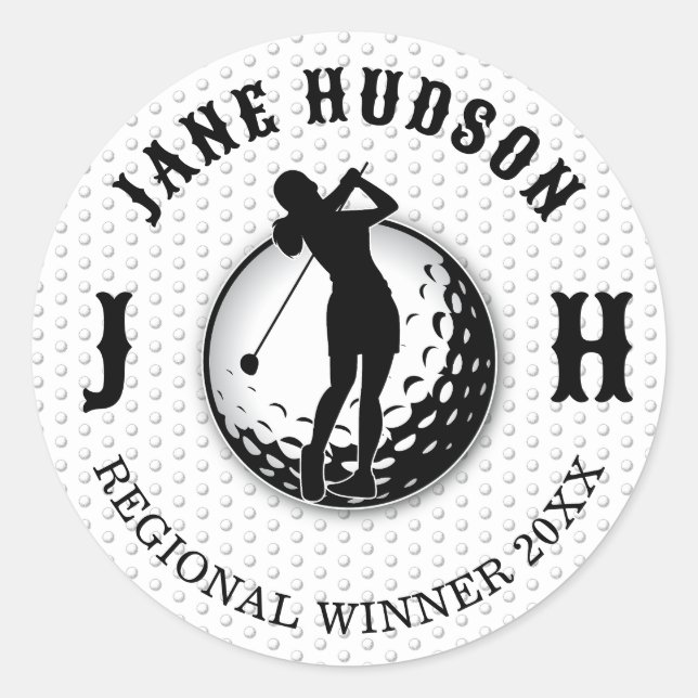 Minimalistisches Elegantes Golf Design Klassischer Runder Aufkleber (Vorderseite)