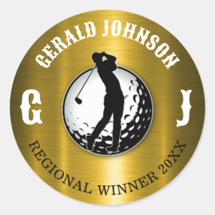 Minimalistisches Elegantes Golf Design Klassischer Runder Aufkleber
