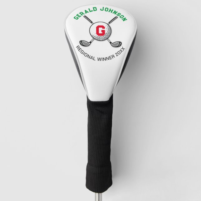 Minimalistisches elegantes Golf Monogram Design Headcover (Vorderseite)