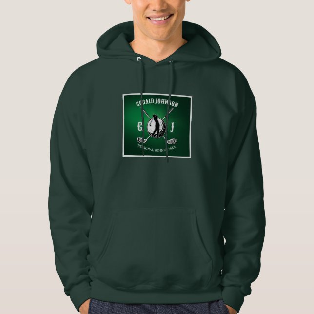 Minimalistisches elegantes Golf Monogram Design Hoodie (Vorderseite)