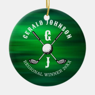 Minimalistisches elegantes Golf Monogram Design Keramik Ornament