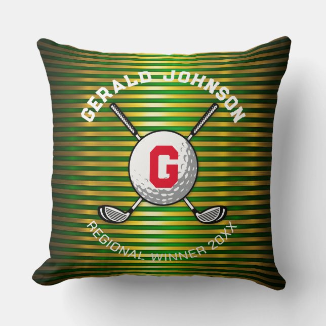 Minimalistisches elegantes Golf Monogram Design Kissen (Vorderseite)