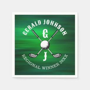 Minimalistisches elegantes Golf Monogram Design Serviette