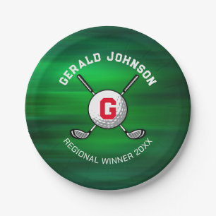 Minimalistisches elegantes Golf-Monogramm-Design Pappteller