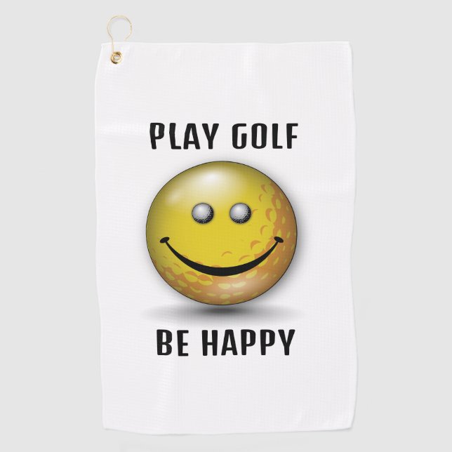 Minimalistisches Elegantes Happy Golfer Design Golfhandtuch (Vorderseite)
