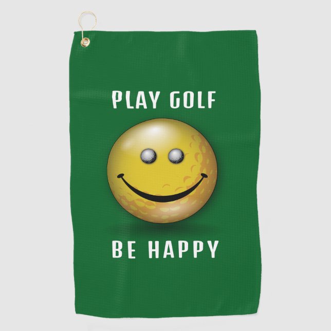 Minimalistisches Elegantes Happy Golfer Design Golfhandtuch (Vorderseite)