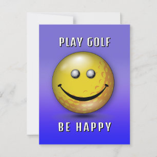 Minimalistisches Elegantes Happy Golfer Design Postkarte