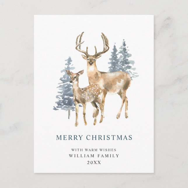 Minimalistisches Elegantes Hirschbaum Postkarte (Vorderseite)