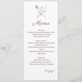 Minimalistisches elegantes Hochzeitsmenü Menükarte