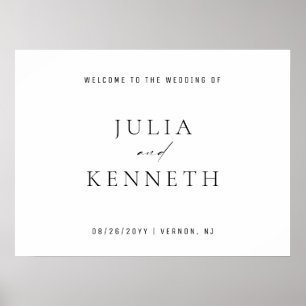 Minimalistisches Elegantes Hochzeitsszenario Poster