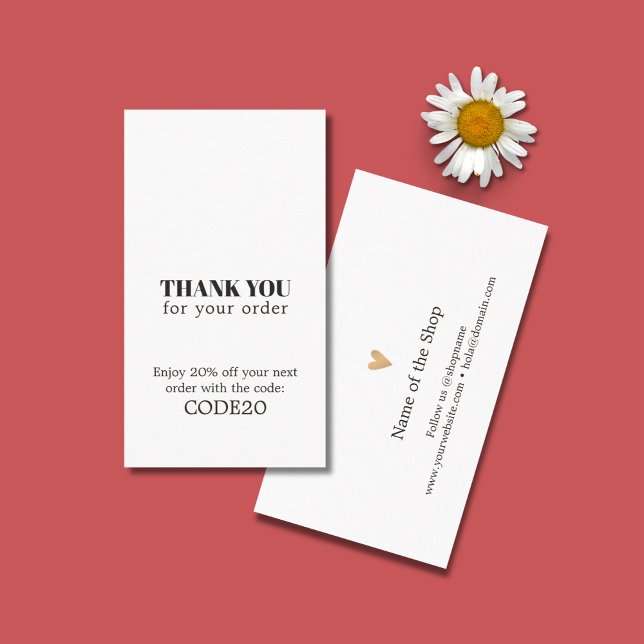 Minimalistisches elegantes Imitat Gold Heart Shop Rabattkarte (Von Creator hochgeladen)